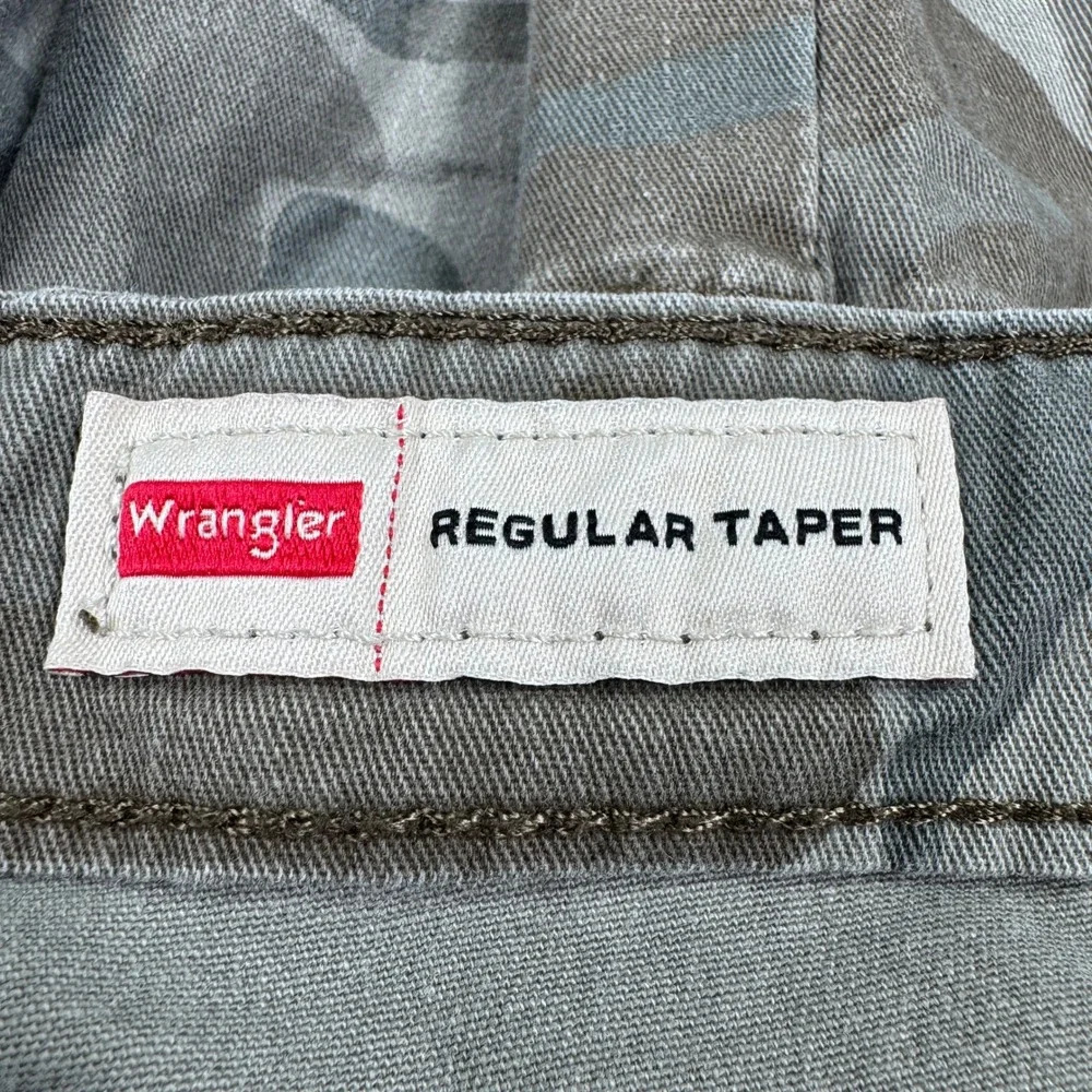Wrangler‎ Mens Cargo Pants Regular Taper Camo Green 38x30 Stretch Outdoor Casual